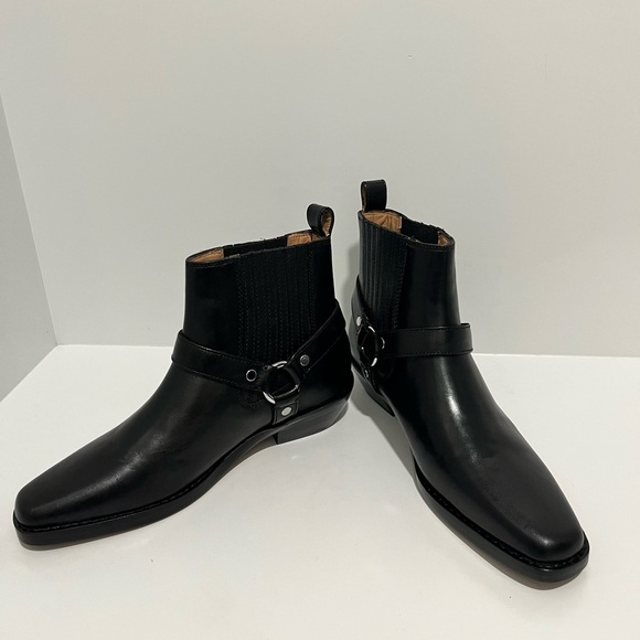 NWT Madewell The Santiago Western Ankle Boot in true black leather 7 comfortable - Picture 5 of 10
